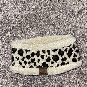 C.C cheetah print open top beanie